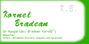 kornel bradean business card